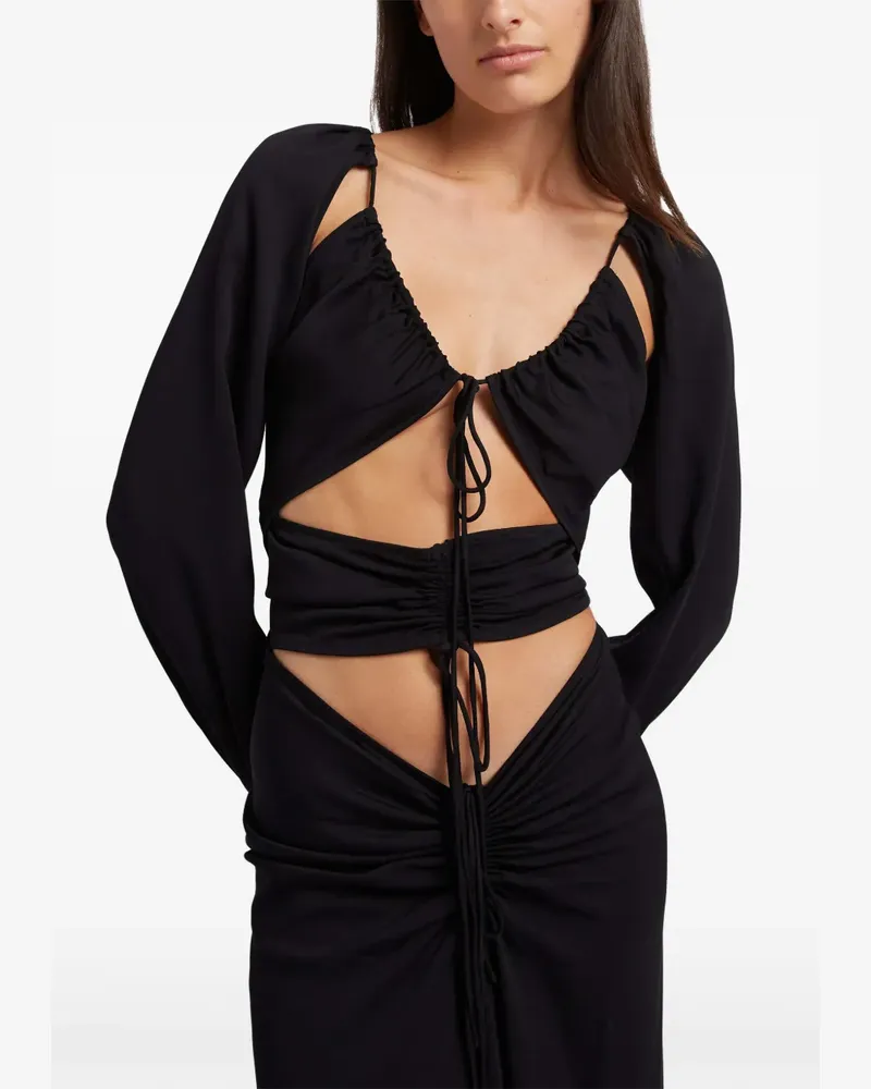 Christopher Esber Gerafftes Maxikleid mit Cut-Out - Schwarz Schwarz