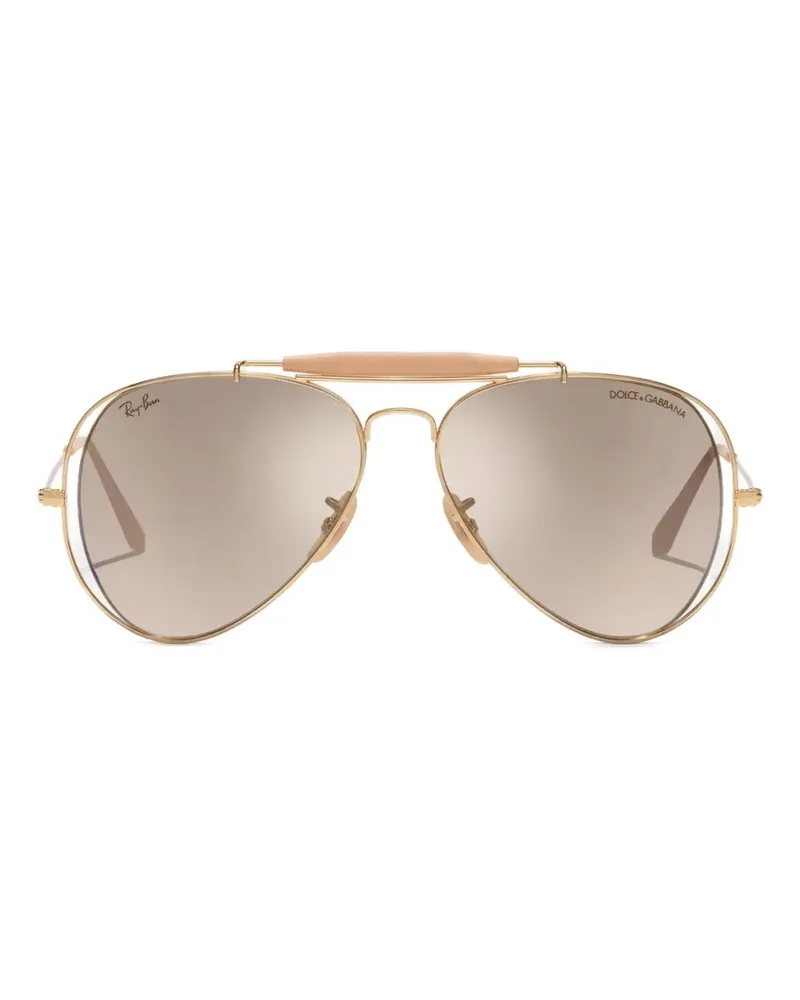Dolce & Gabbana x RAY-BAN aviator-frame sunglasses - Gold Gold