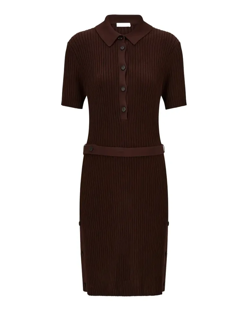 Ferragamo Gestricktes Poloshirtkleid - Braun Braun