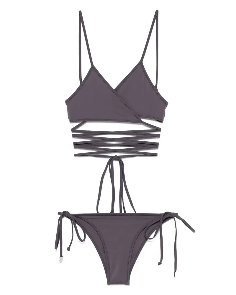 ATTICO Bikini mit Schnürung - Grau Grau