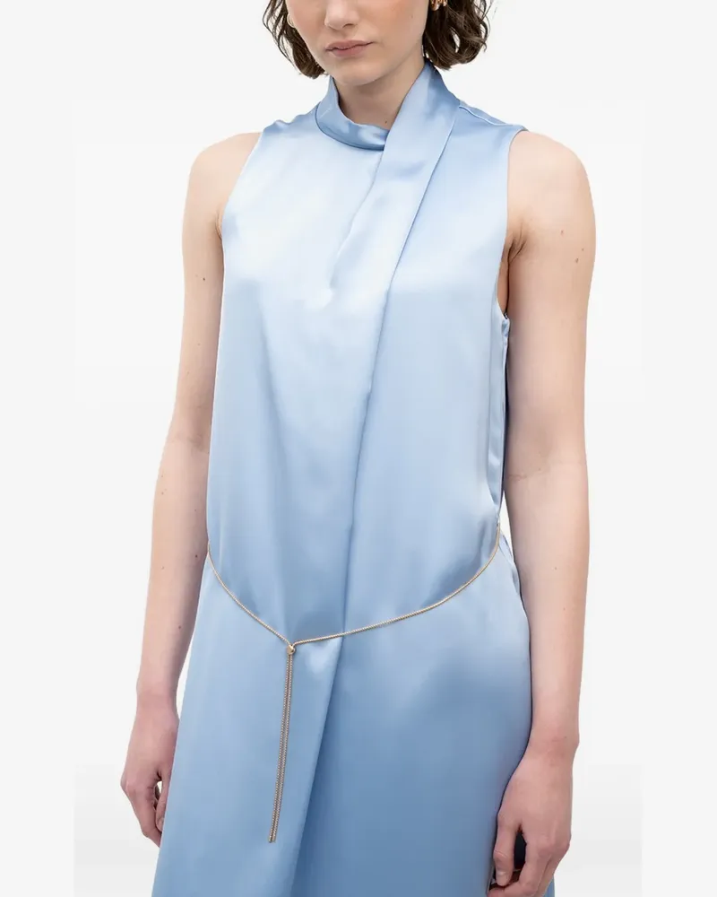 HUGO BOSS satin chain-belt maxi dress - Blau Blau