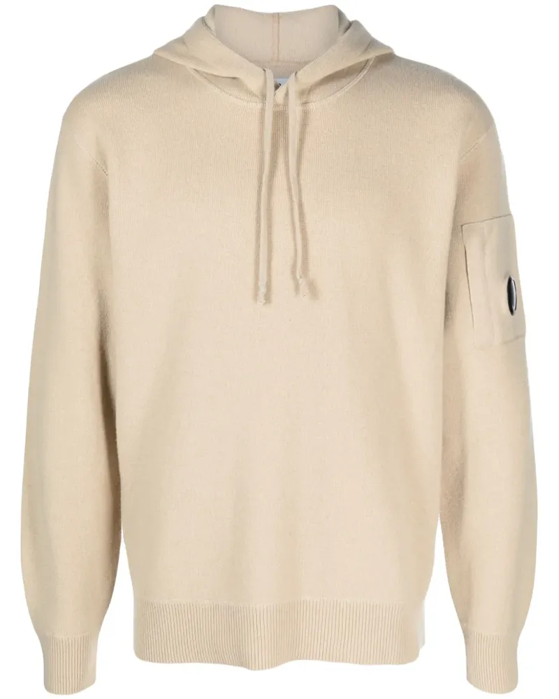 C.P. Company Hoodie mit Linsen-Detail - Nude Nude