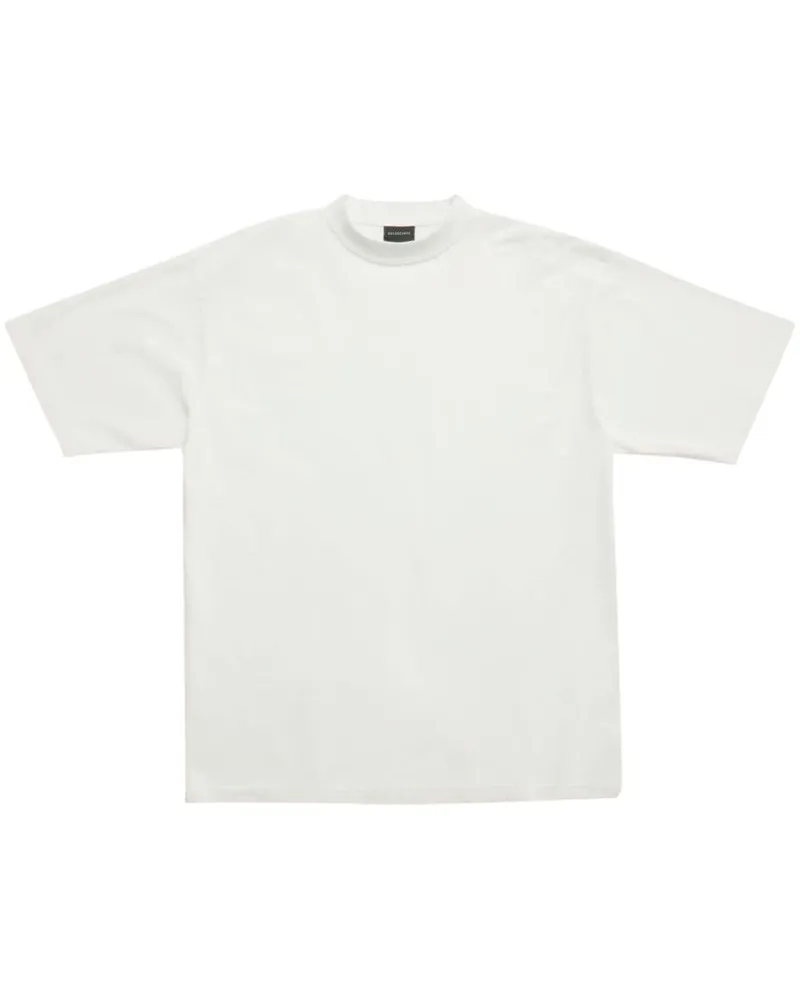 Balenciaga T-Shirt mit Logo-Stickerei - Weiß Weiß