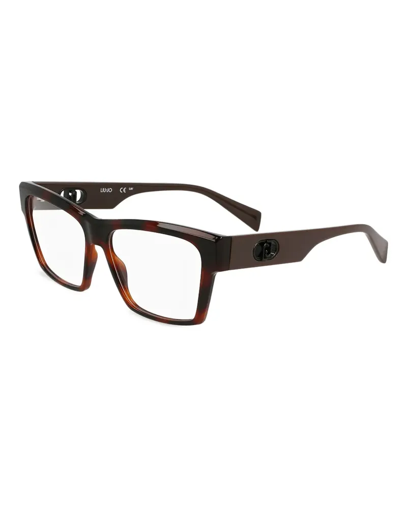 Liu Jo Brille mit Logo-Schild - Braun Braun