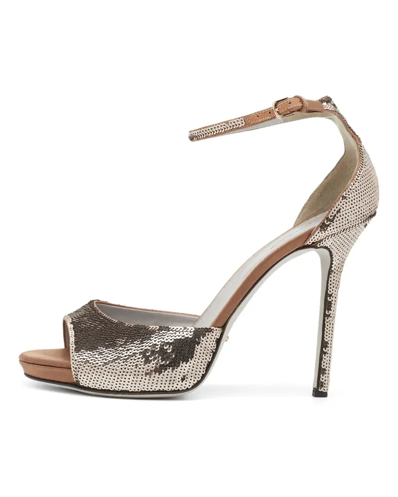 Sergio Rossi sequin ankle-strap sandals - Metallic Metallic