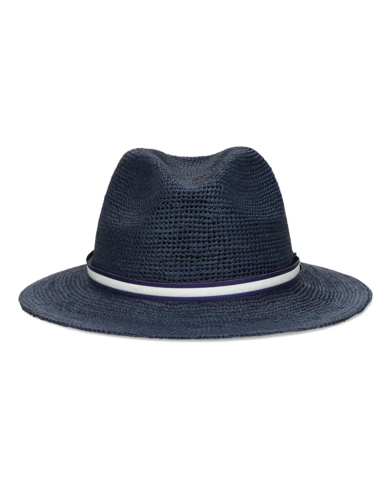 Borsalino Argentina Hut mit Häkelstruktur - Blau Blau