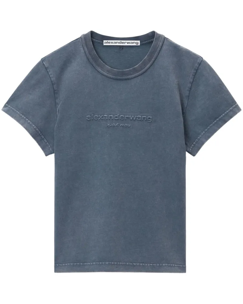 Alexander Wang T-Shirt mit Logo-Applikation Blau