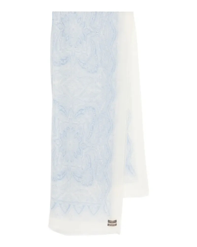 N.Peal Paisley Pashmina aus Kaschmir - Weiß Weiß