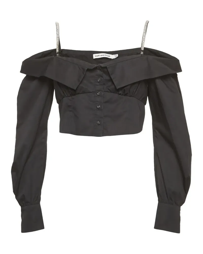 Self-Portrait Verziertes Langarmshirt - Schwarz Schwarz