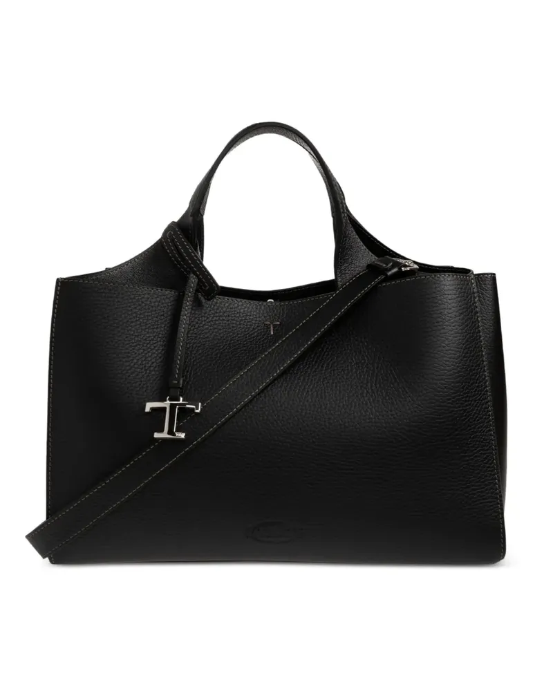 TOD'S small T Timeless leather tote bag - Schwarz Schwarz