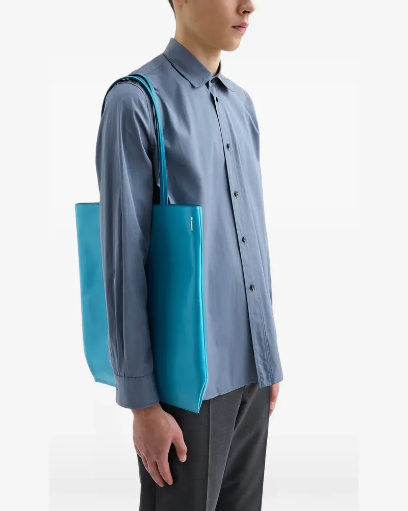 Jil Sander Linea Tote Bag aus Leder - Blau Blau