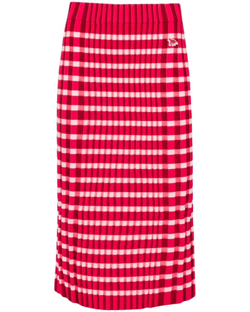 Kitsuné Karierter Strickrock - Rosa Rosa