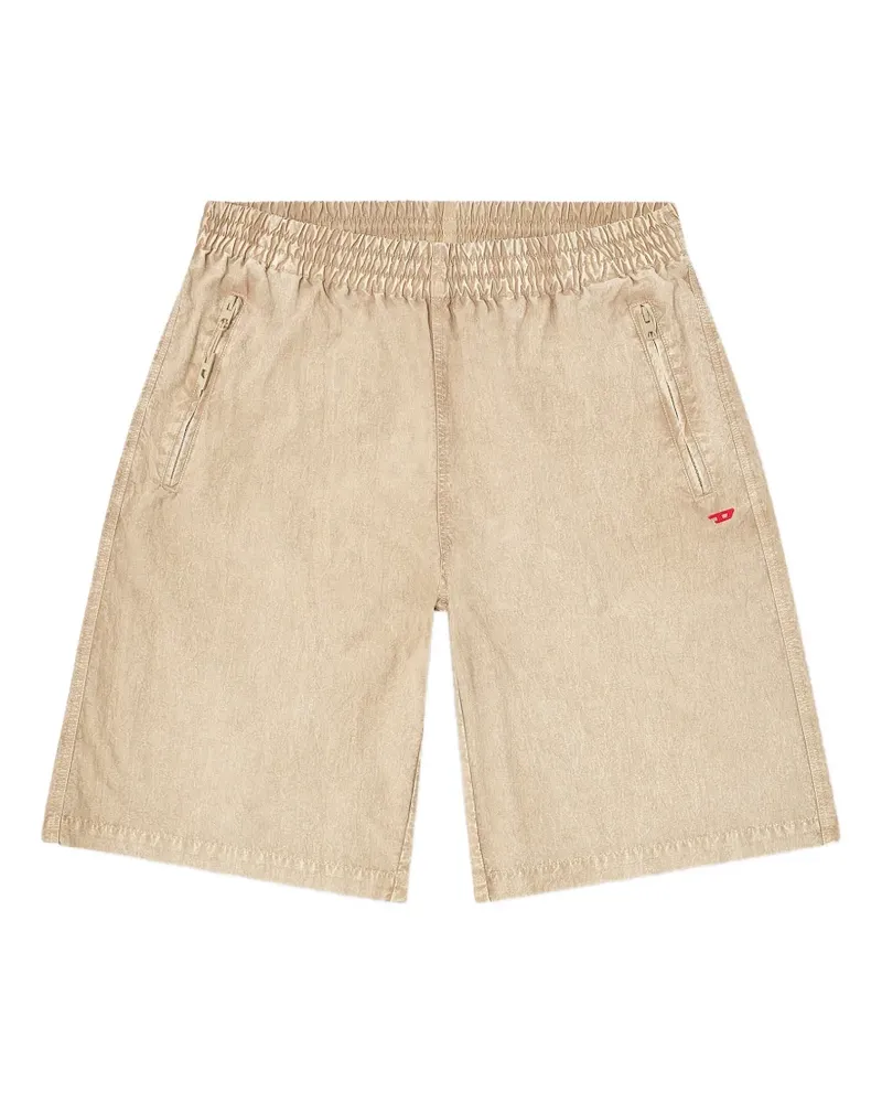 Diesel P-Theck logo-embroiderd shorts - Nude Nude