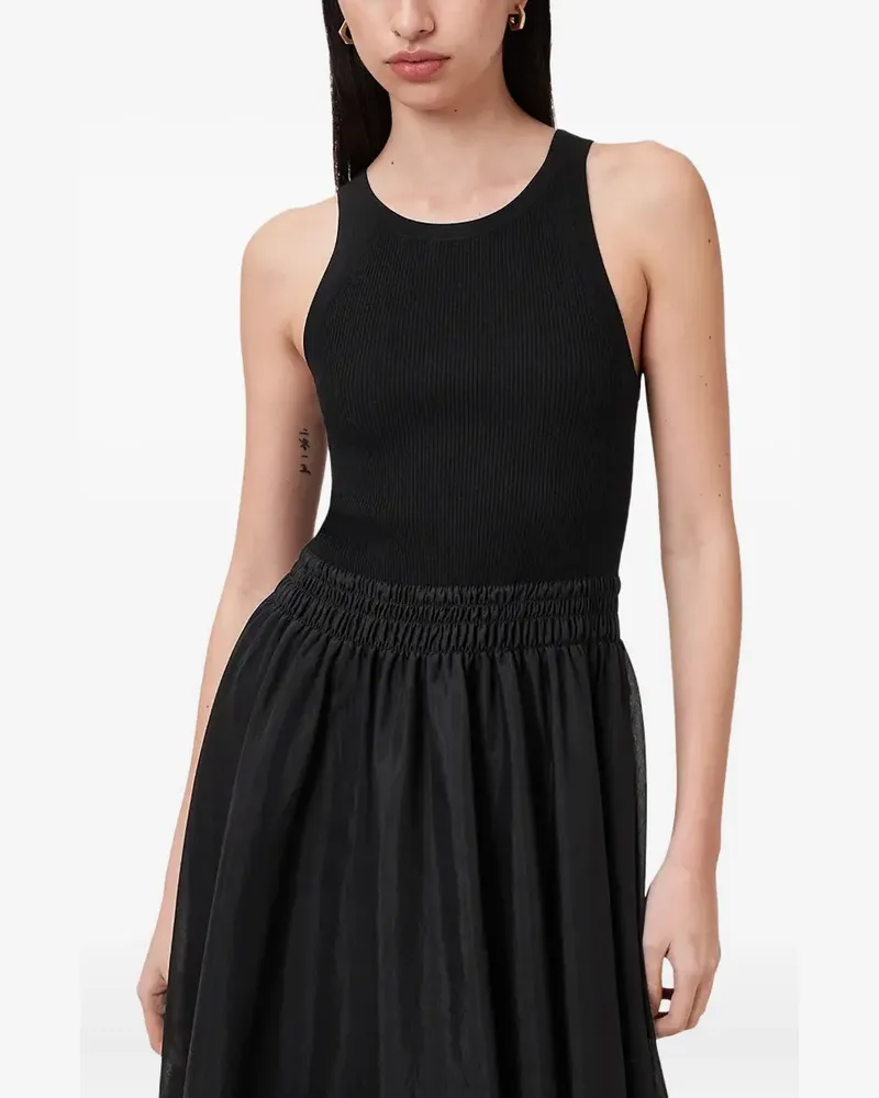 AllSaints Maxikleid mit elastischer Taille - Schwarz Schwarz