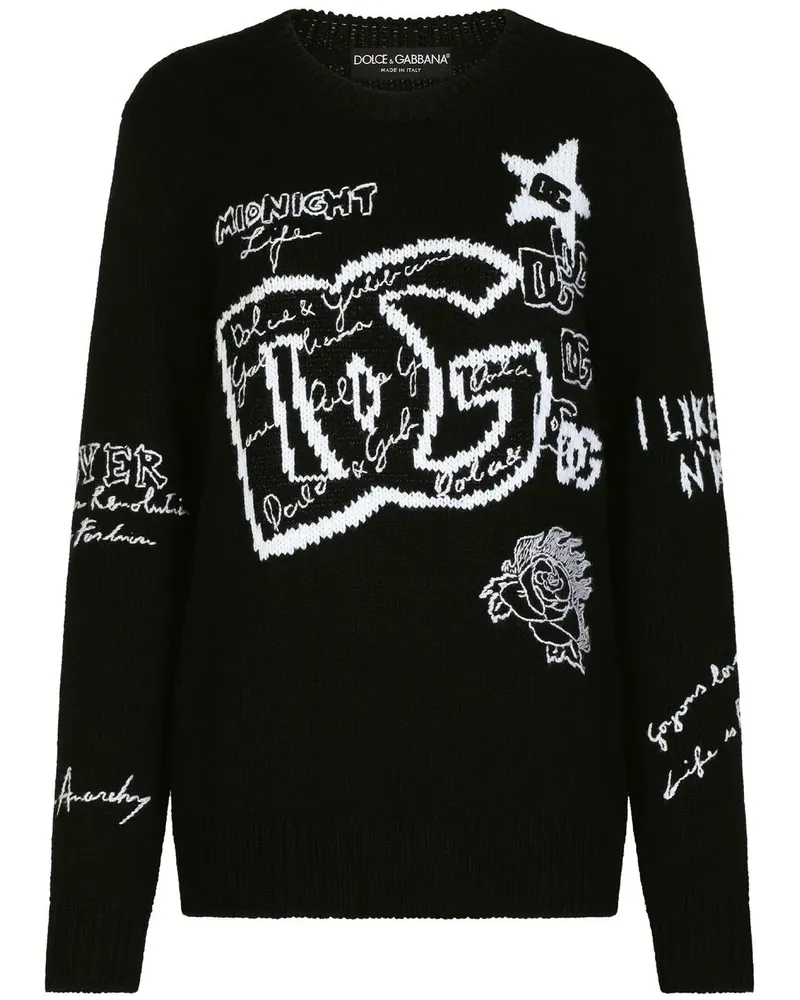 Dolce & Gabbana Pullover mit Logo-Print - Schwarz Schwarz
