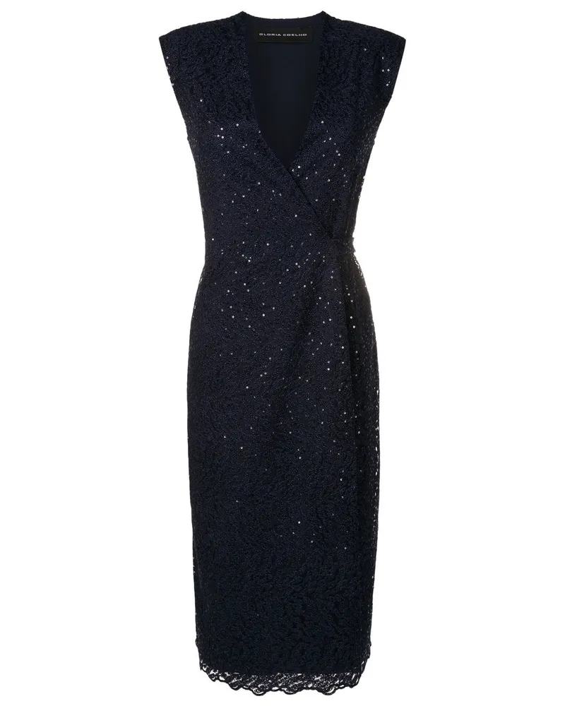 Gloria Coelho Kleid mit Pailletten - Blau Blau