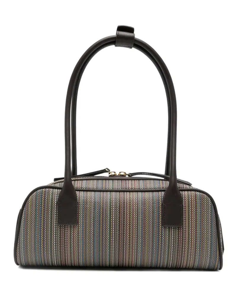 Paul Smith Gestreifte Schultertasche mit Henkeln - Braun Braun
