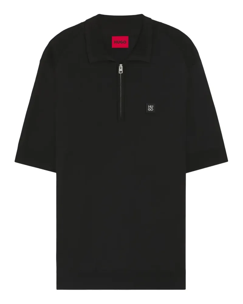 HUGO BOSS zip-fastening short-sleeve polo shirt - Schwarz Schwarz