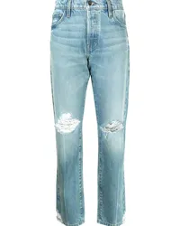 Frame Denim Gerade Jeans im Distressed-Look Blau