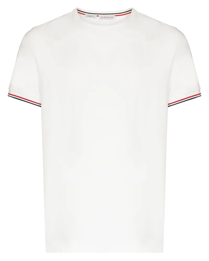 Moncler T-Shirt mit Logo-Patch - Weiß Weiß