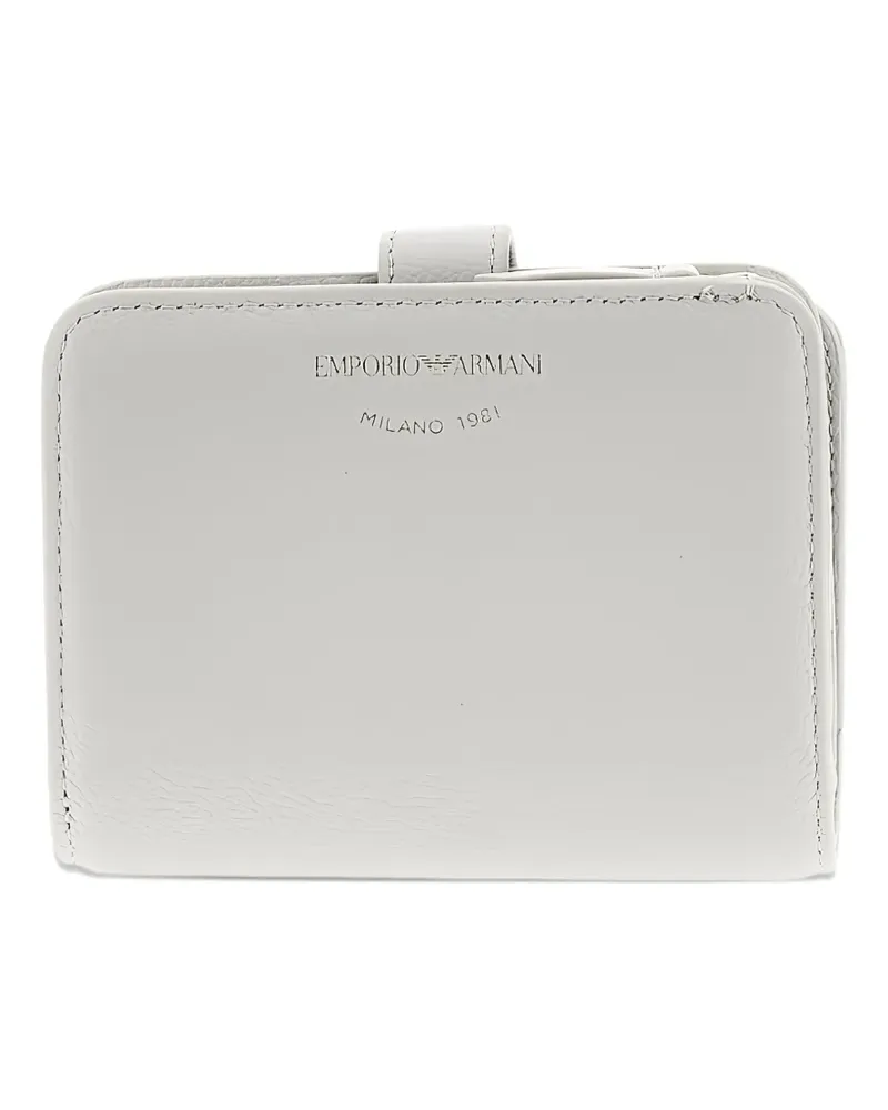 Emporio Armani tumbled leather logo-embossed wallet - Grau Grau
