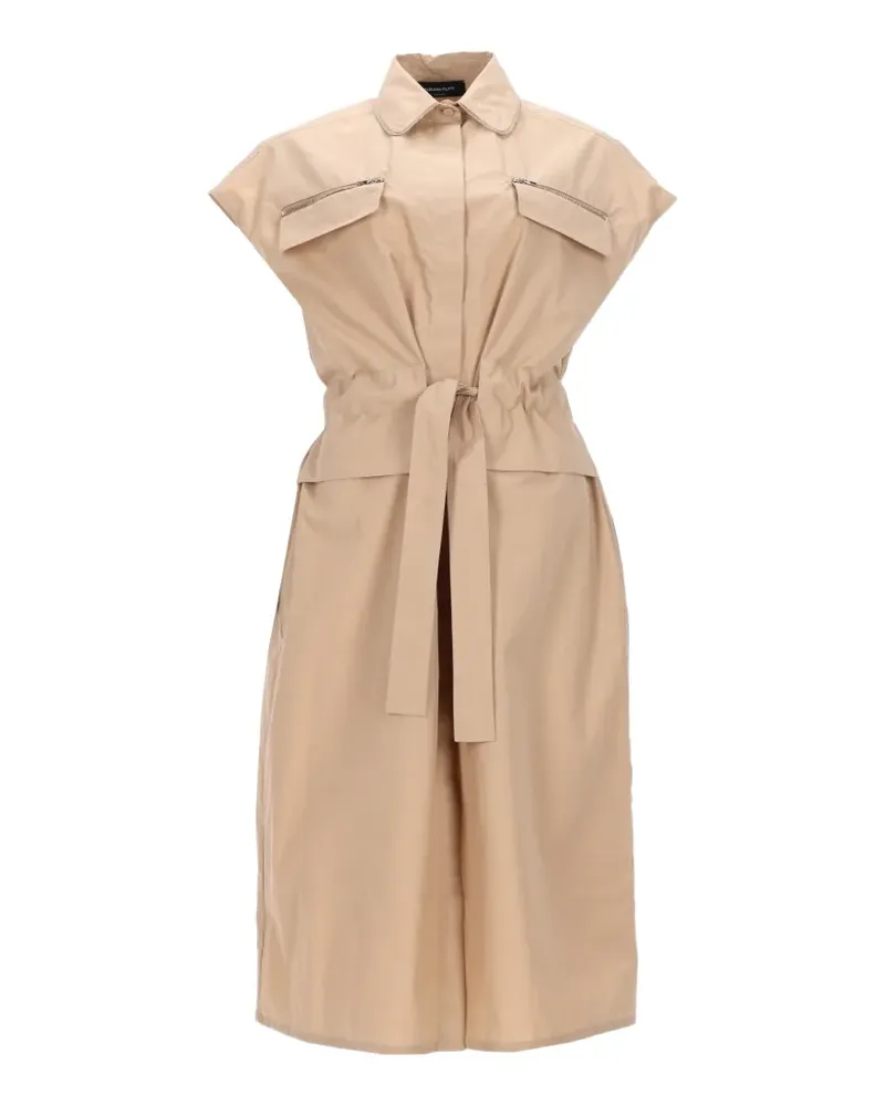 Fabiana Filippi belted zip-pocket midi dress - Nude Nude