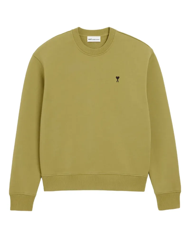 AMI Paris Sweatshirt mit Logo-Stickerei - Grün Grün