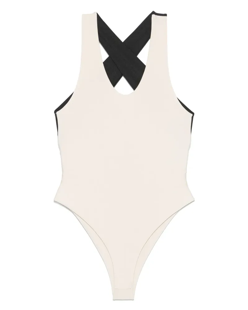 forte_forte Body mit überkreuzten Trägern - Nude Nude