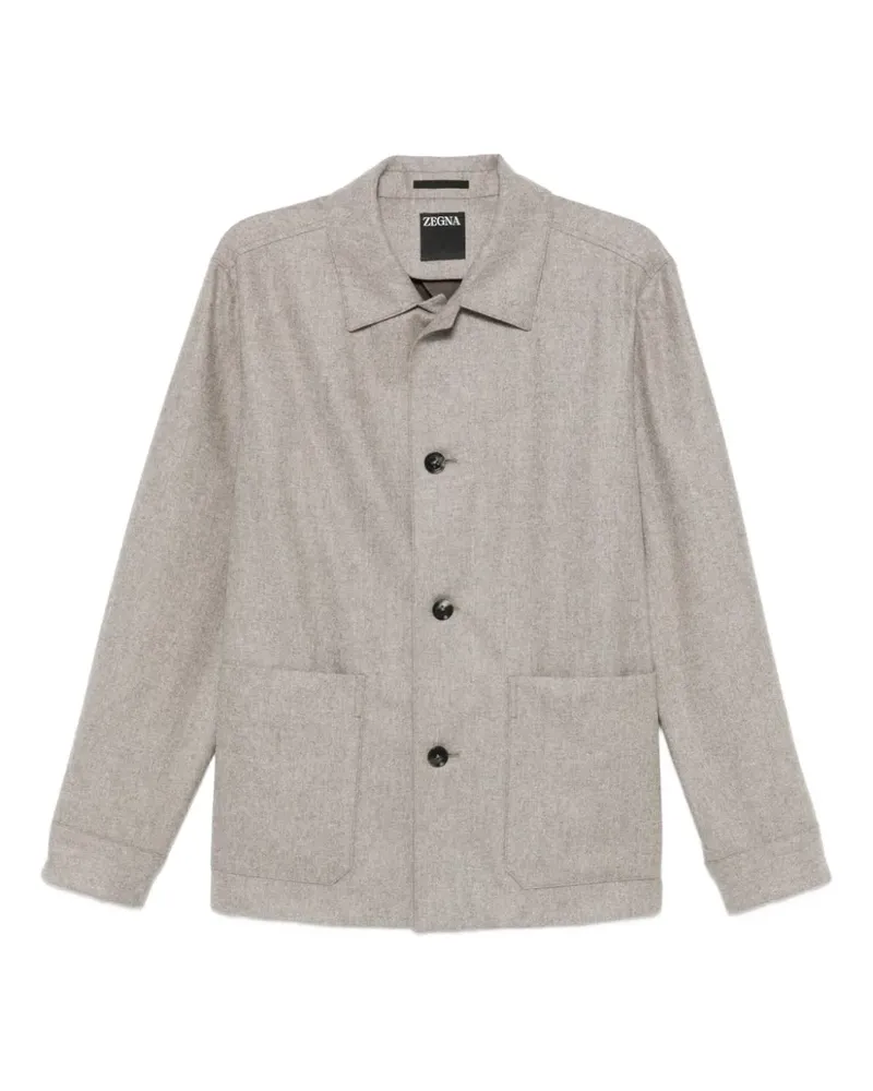 Ermenegildo Zegna Strukturierte Jacke mit Knöpfen - Nude Nude