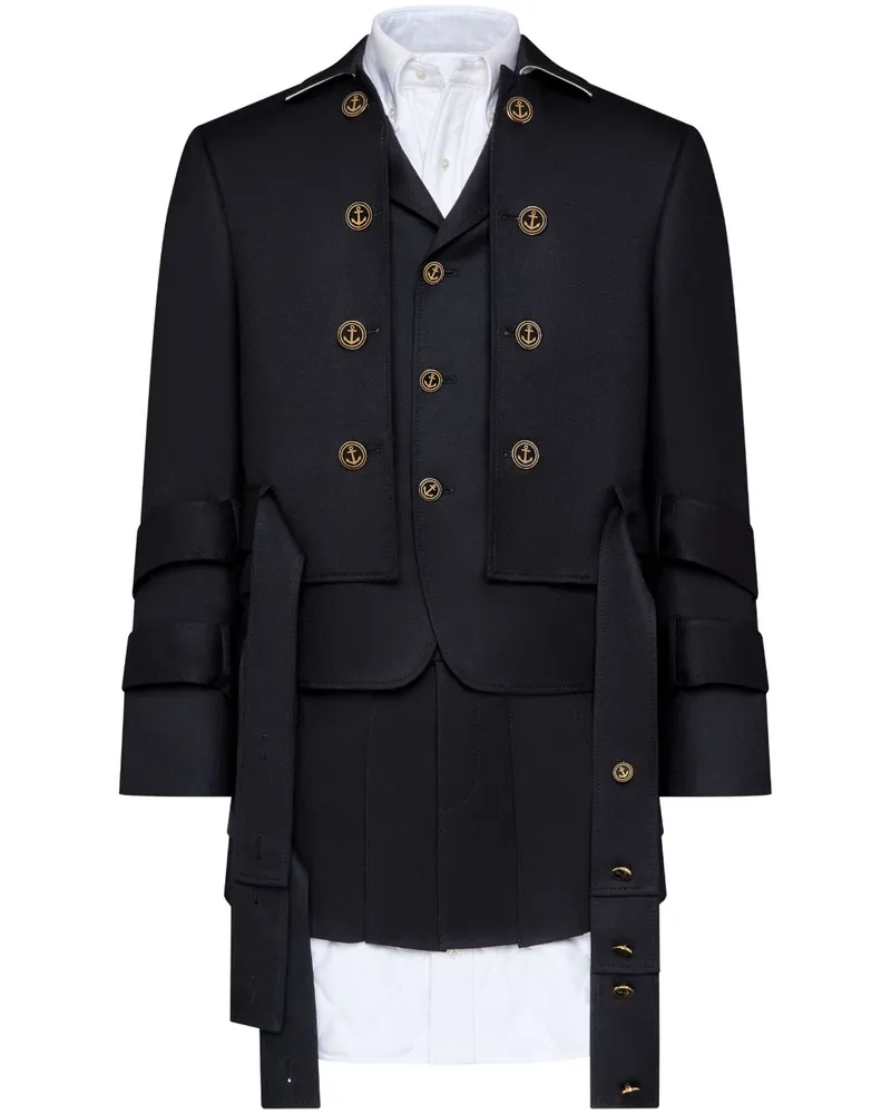 Thom Browne Jacke im Layering-Look - Schwarz Schwarz