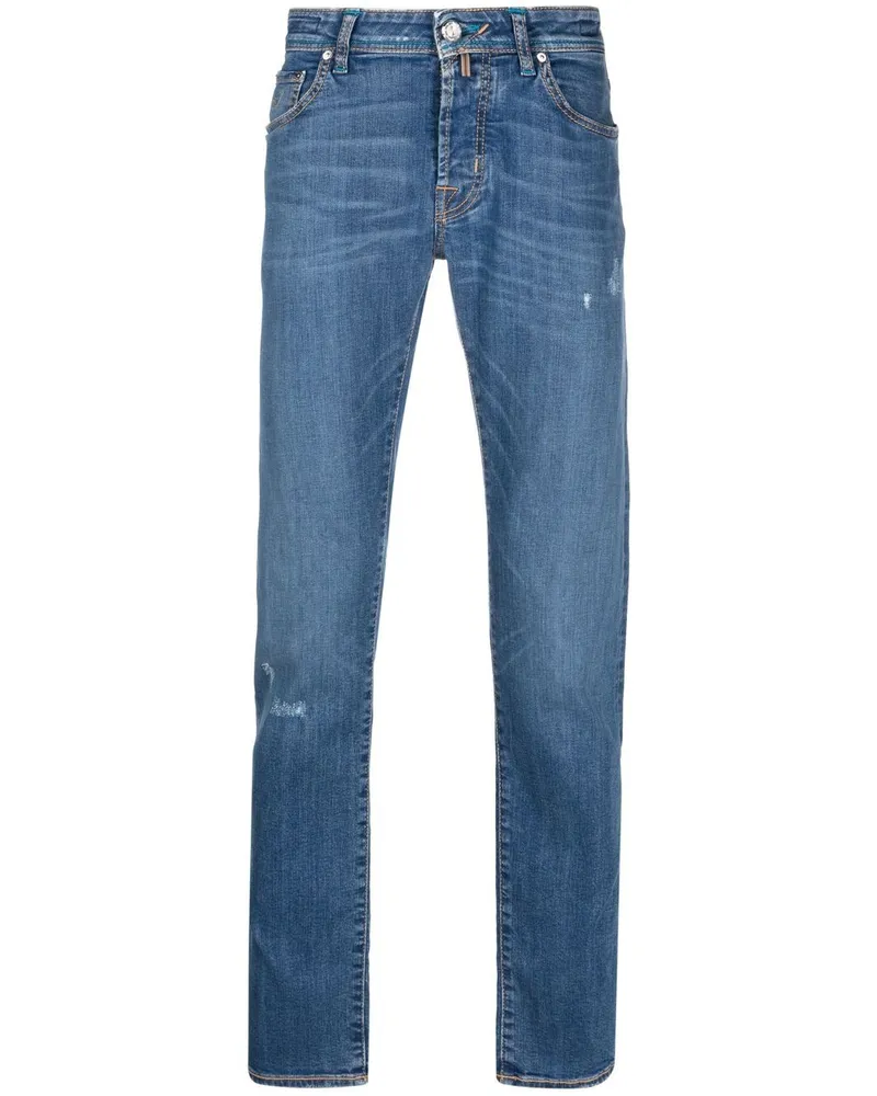 Jacob Cohën Straight-Leg-Jeans mit Logo-Patch - Blau Blau