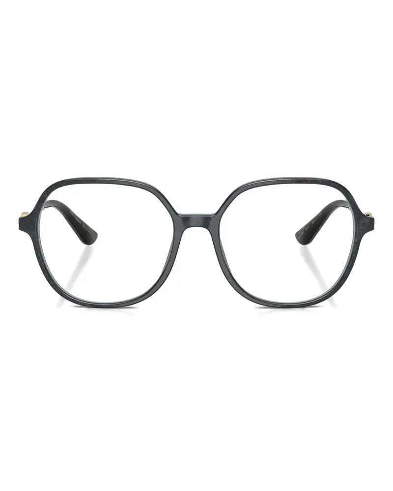 Dolce & Gabbana Runde Brille mit goldfarbenem Detail - Grau Grau