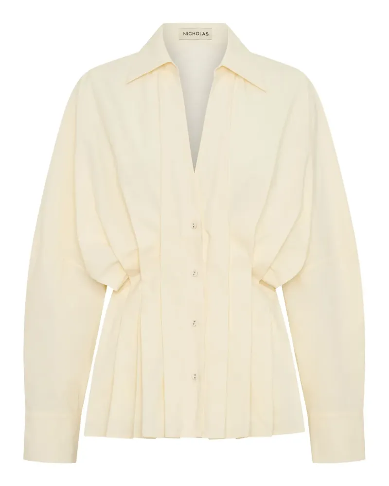NICHOLAS Reggie pleated shirt - Nude Nude