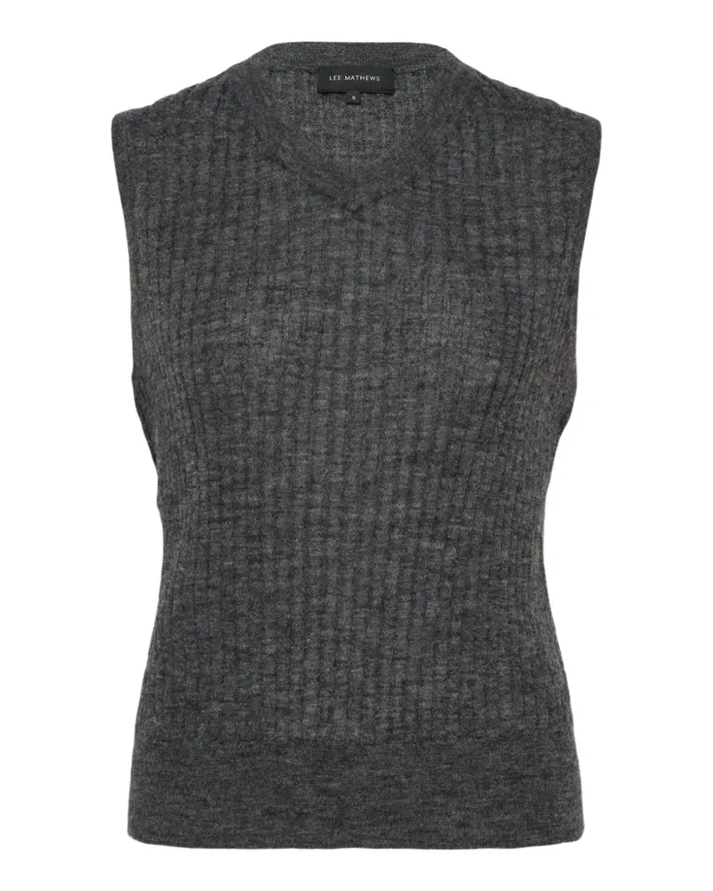 Lee Mathews ribbed-knit V-neck vest - Grau Grau