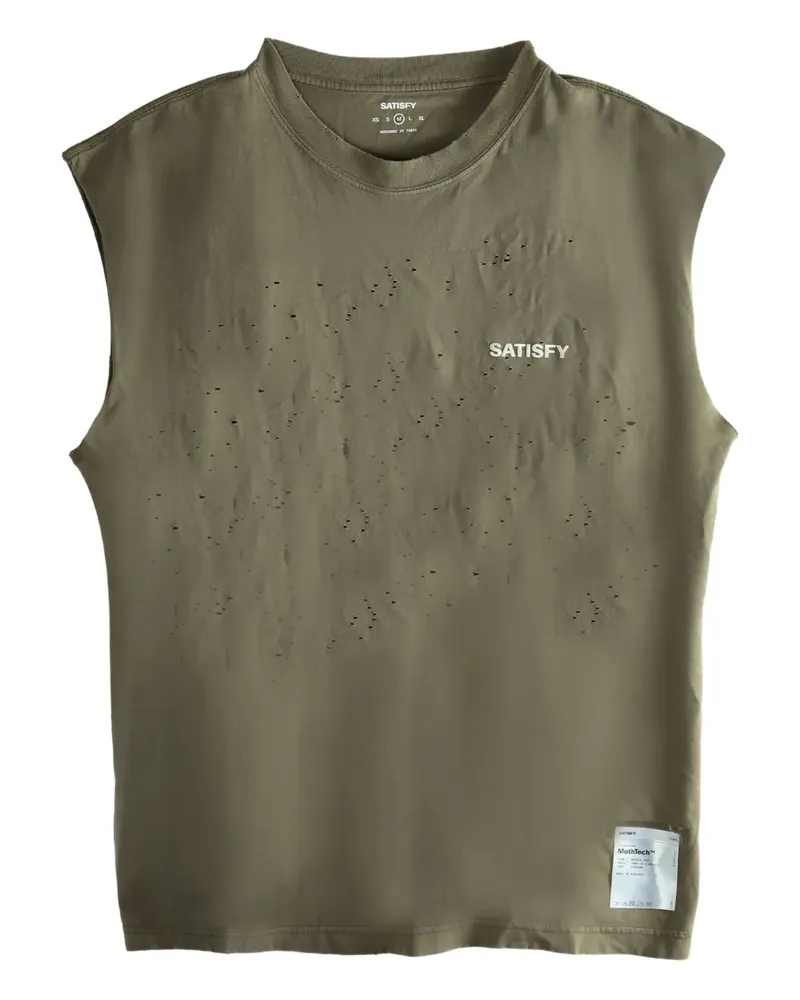 Satisfy MothTech™ distressed sleeveless vest - Grün Grün