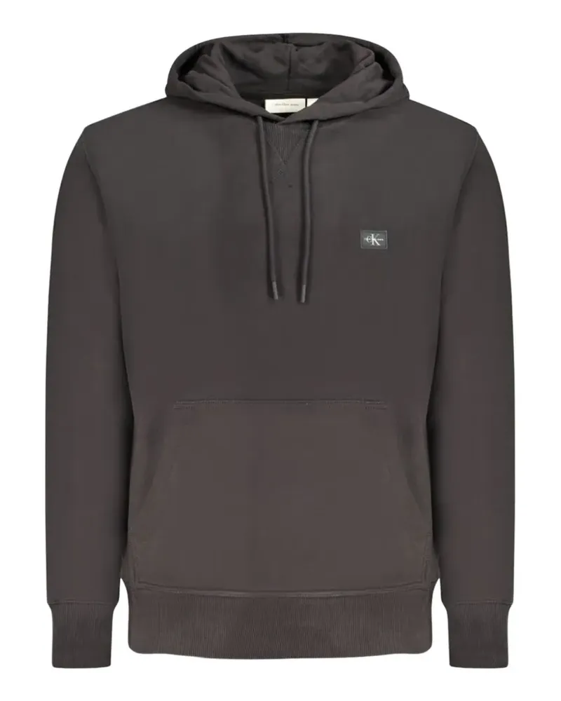 Calvin Klein logo-patch cotton hoodie - Schwarz Schwarz
