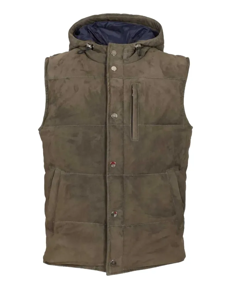 Al Duca D’Aosta 1902 padded suede gilet - Braun Braun