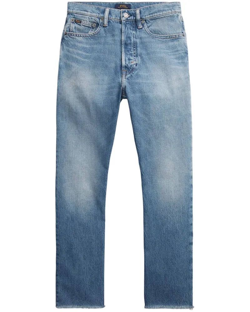Ralph Lauren Hoch sitzende Cropped-Jeans mit Logo-Schild - Blau Blau