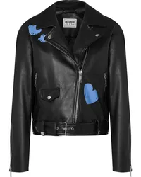 Moschino Bikerjacke mit grafischem Print Schwarz