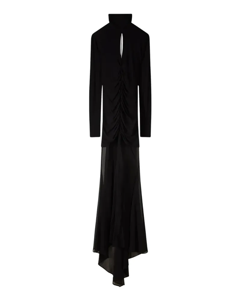 Patrizia Pepe draped cut-out maxi dress - Schwarz Schwarz