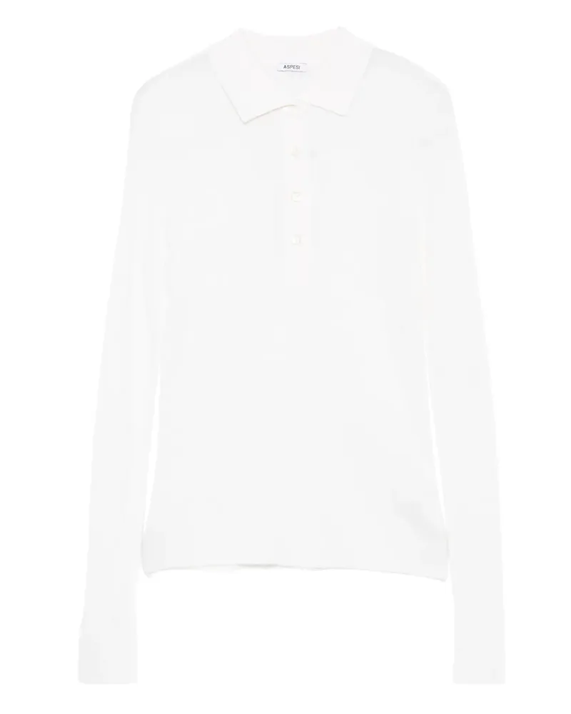 ASPESI Poloshirt mit Knopfleiste - Weiß Weiß