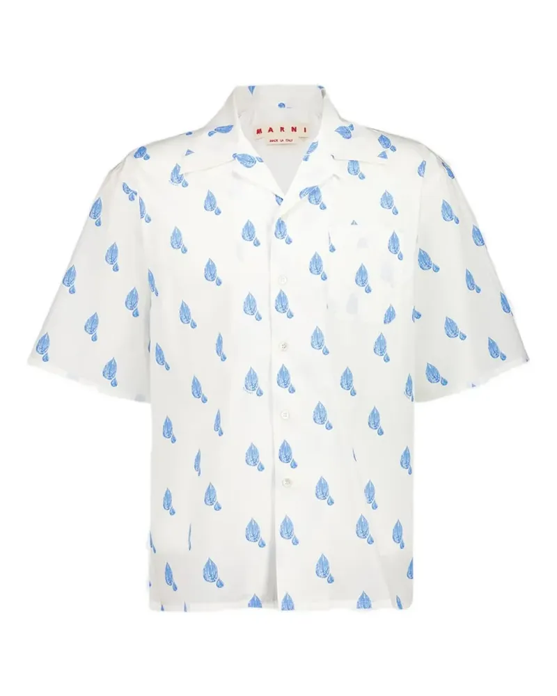 Marni Kurzärmeliges Hemd mit Print - Weiß Weiß