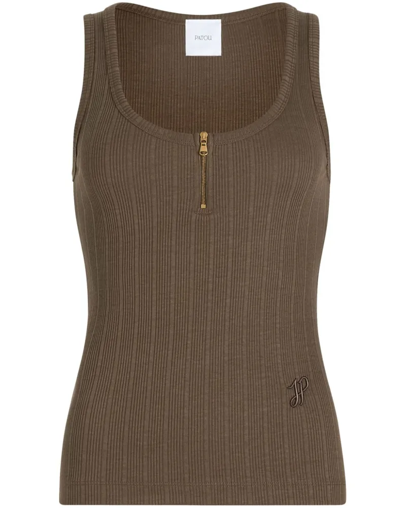 Patou Geripptes Tanktop - Grün Grün
