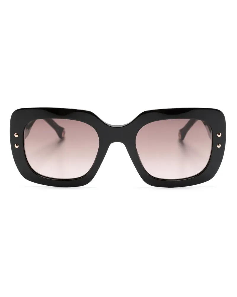 Carolina Herrera New York Eckige Sonnenbrille in Colour-Block-Optik - Schwarz Schwarz