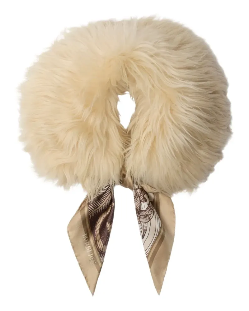 Burberry Schal mit Shearling - Nude Nude
