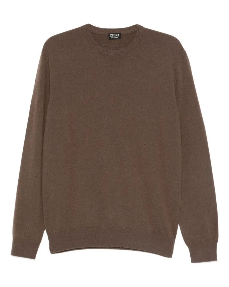 Ermenegildo Zegna Langärmeliger Pullover mit rundem Ausschnitt - Braun Braun