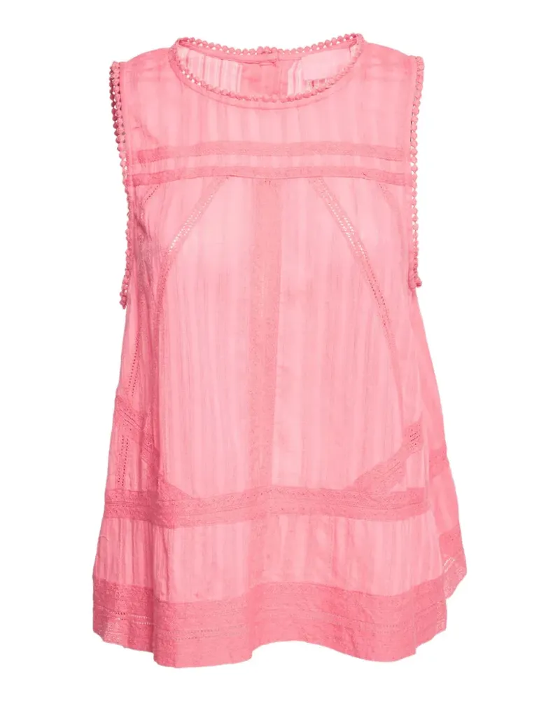 Zadig & Voltaire Tani lace-trim top - Rosa Rosa