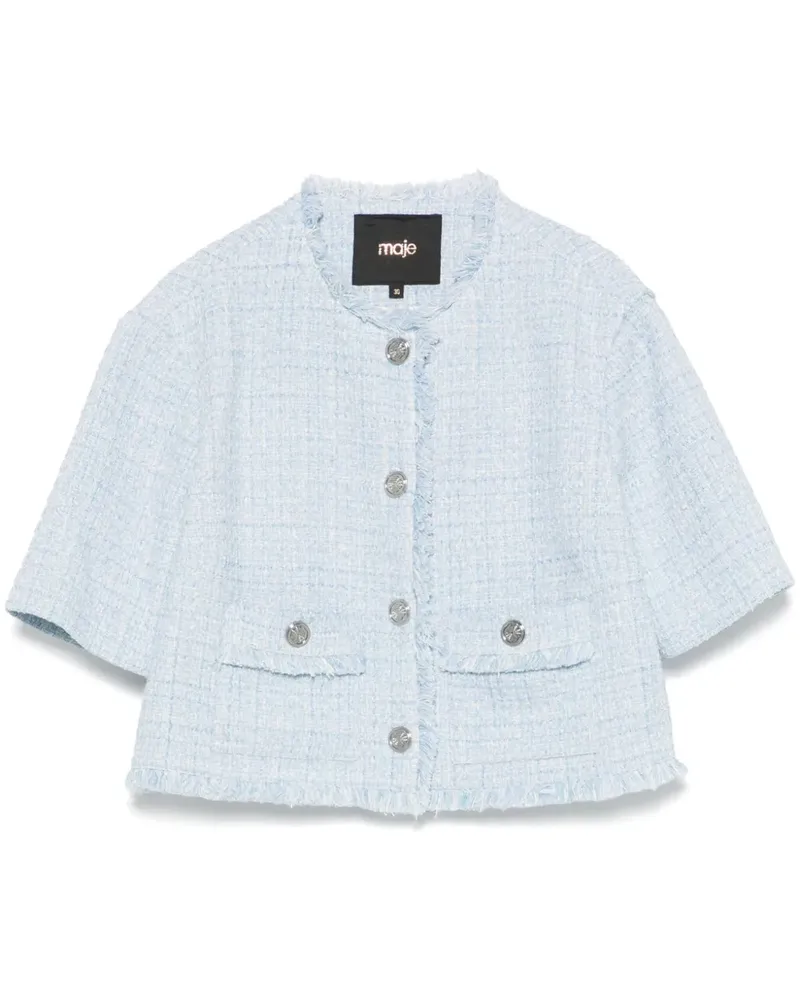 Maje Jacke aus Tweed - Blau Blau