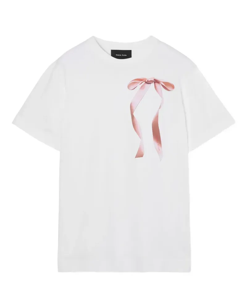 Simone Rocha T-Shirt mit Schleifen-Print - Weiß Weiß