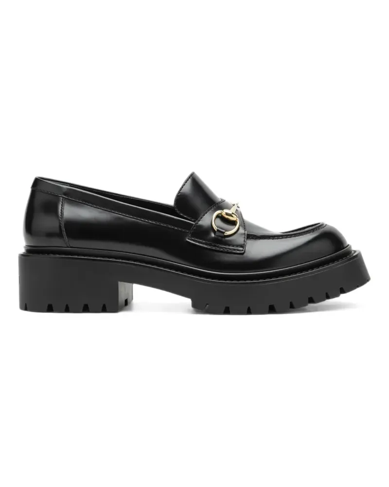Gucci Loafer mit Horsebit und Profilsohle - Schwarz Schwarz